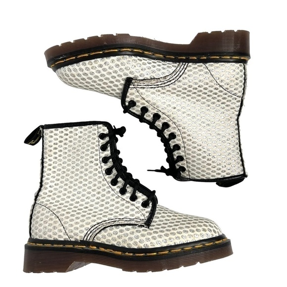 Dr Martens Sparkle Oval Pattern Combat Boots Size US 6 RARE - Picture 3 of 13